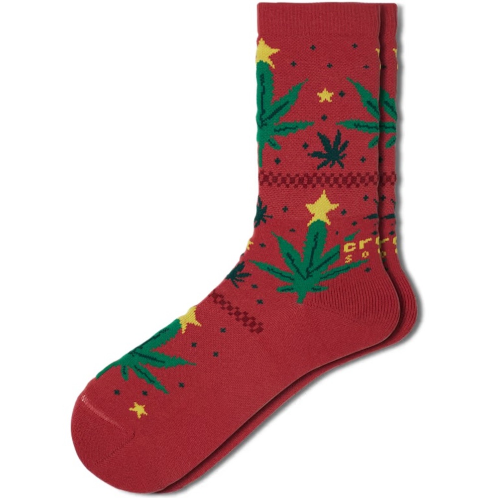 CROCS SOCKS Men’s Holiday Hemp Patterned Crew Socks LARGE discontinued